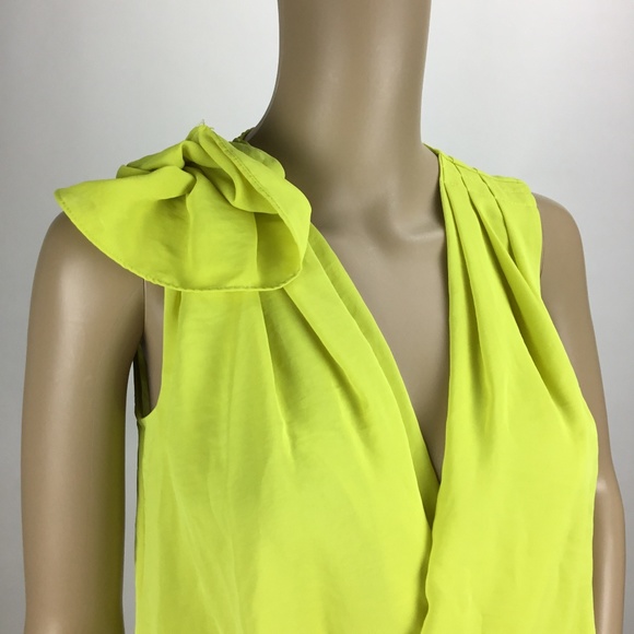 Rachel Rachel Roy Yellow Sleeveless Faux Wrap Top - Picture 2 of 7